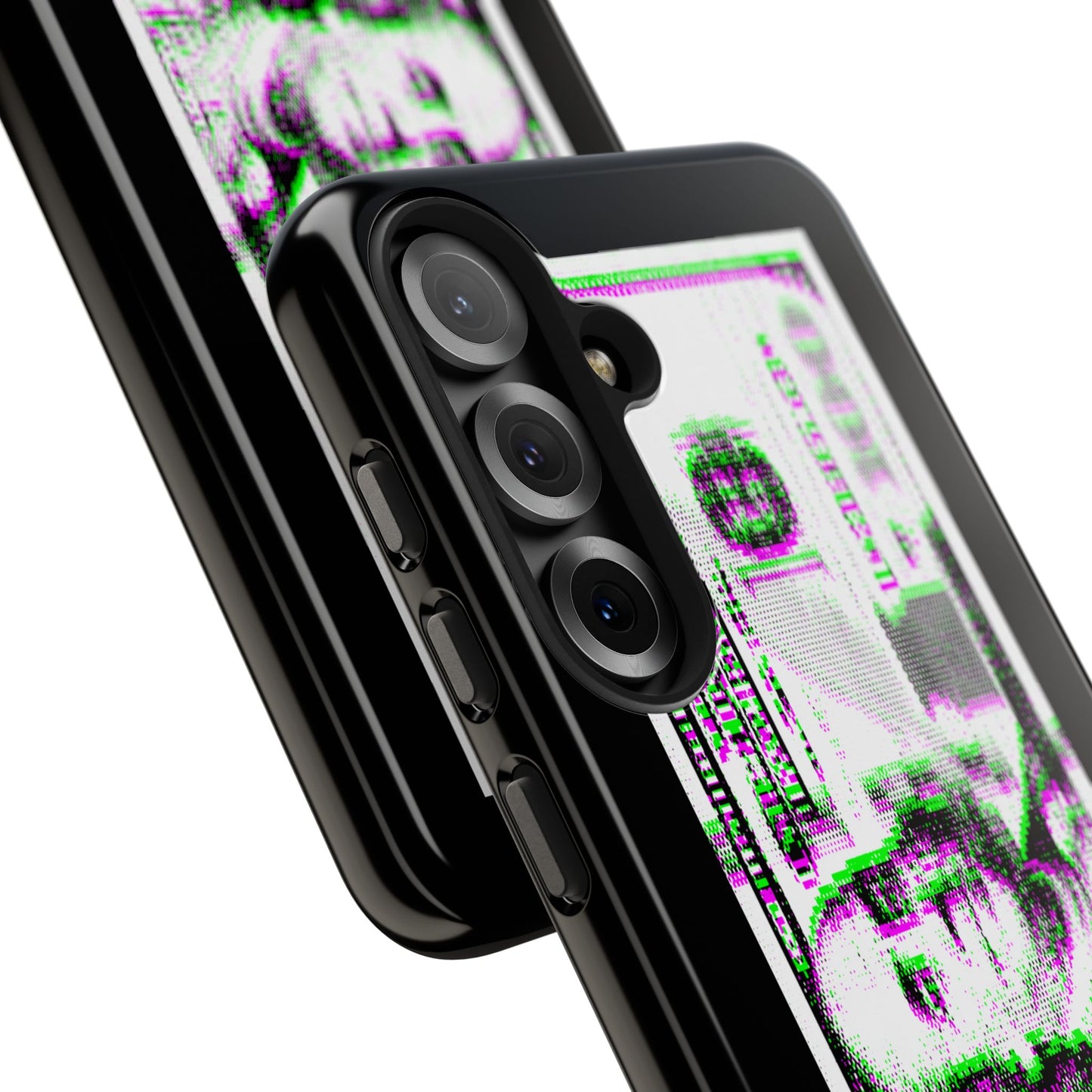 100 Dollars Bill - Green/Magenta Glitch - Phone Case