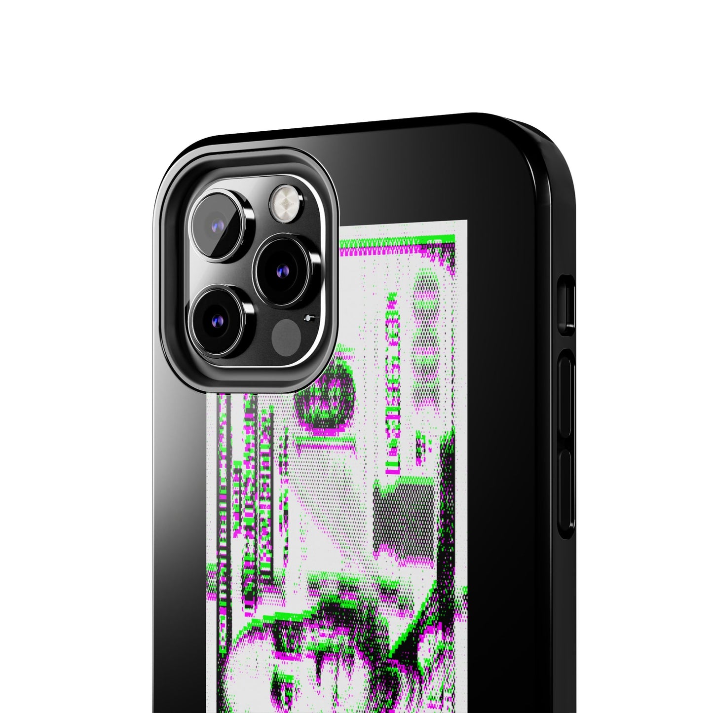 100 Dollars Bill - Green/Magenta Glitch - Phone Case