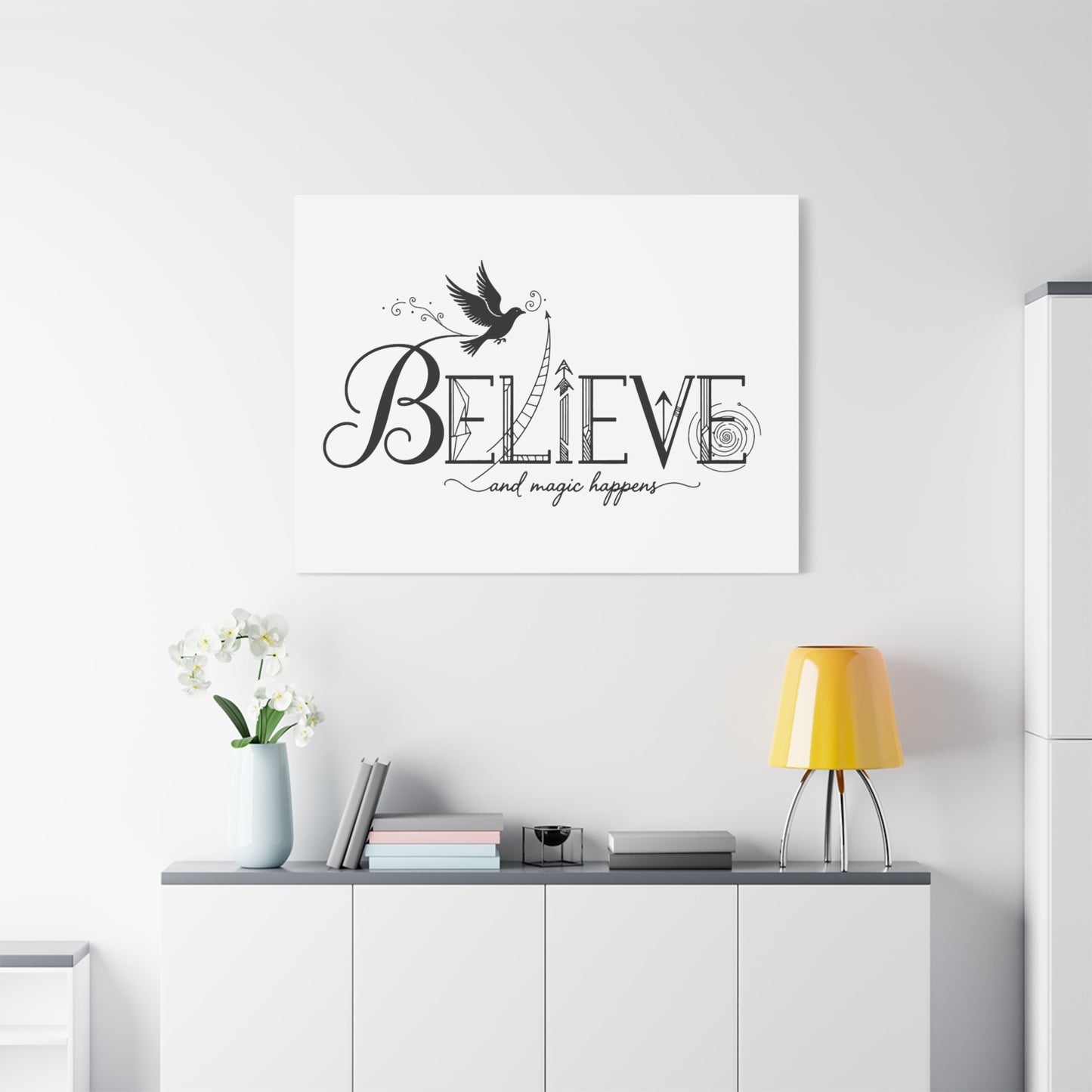 Believe and Magic Happens - Stretched Canvas