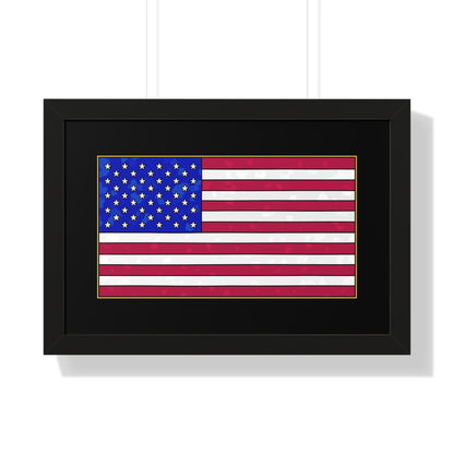 New Glory American Flag (Gold Edge Edition) - Framed Poster