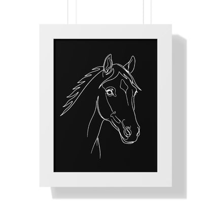 Horse Portrait Sketch - Framed Poster
