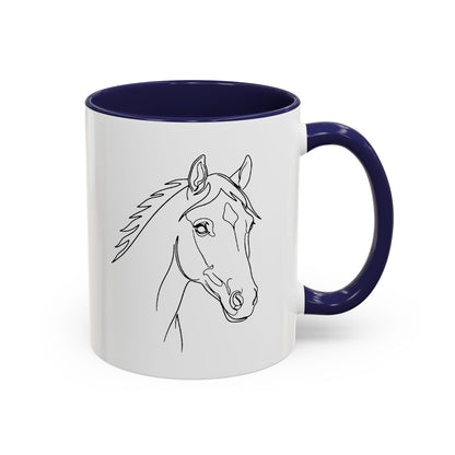 Horse Portrait Sketch - Color Accent Mug