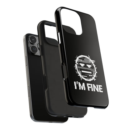 I’m Fine Glitched Smiley - Phone Case