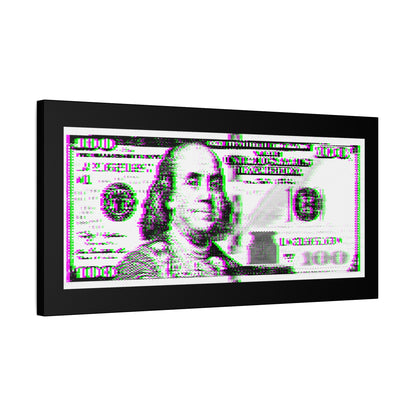 100 Dollars Bill - Green/Magenta Glitch - Canvas