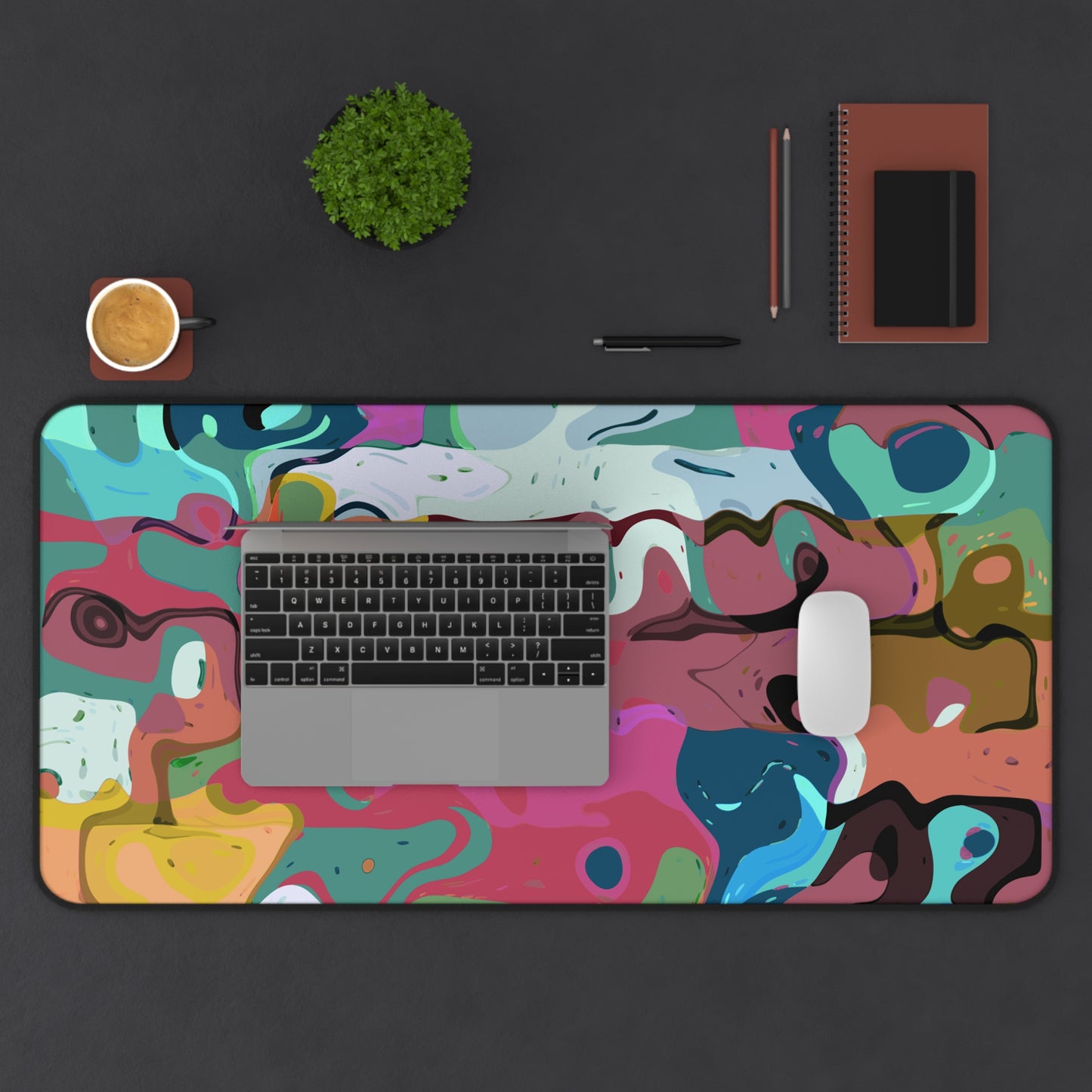 Colorful Abstract Marble - Desk Mat
