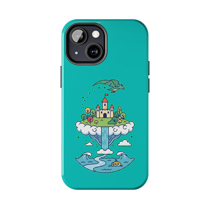 Floating Castle Dragon - Magical Fantasy Island - Phone Case
