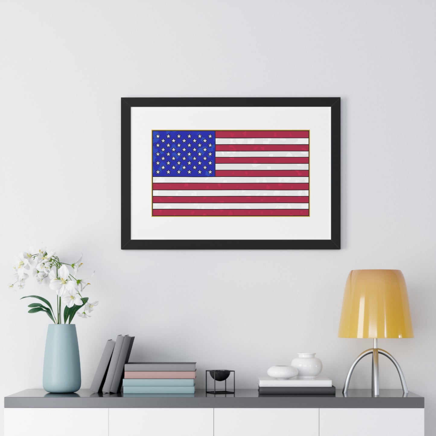 New Glory American Flag (Gold Edge Edition) - Framed Poster