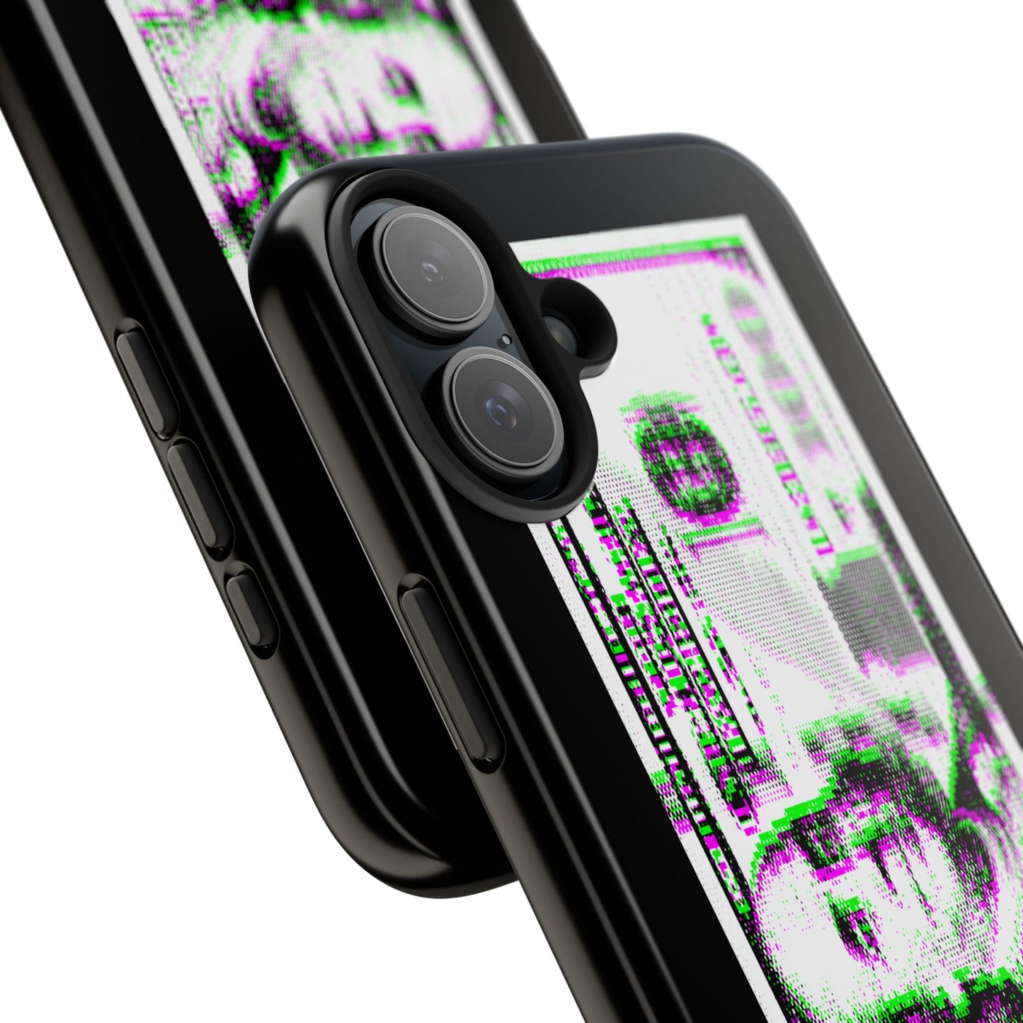100 Dollars Bill - Green/Magenta Glitch - Phone Case