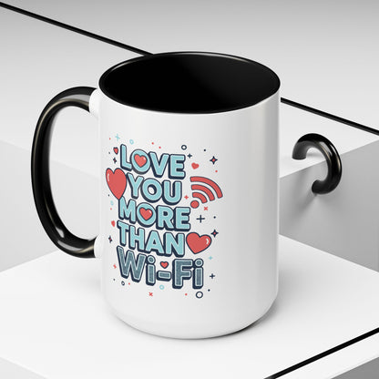 Love You More Than Wi‑Fi - Color Accent Mug