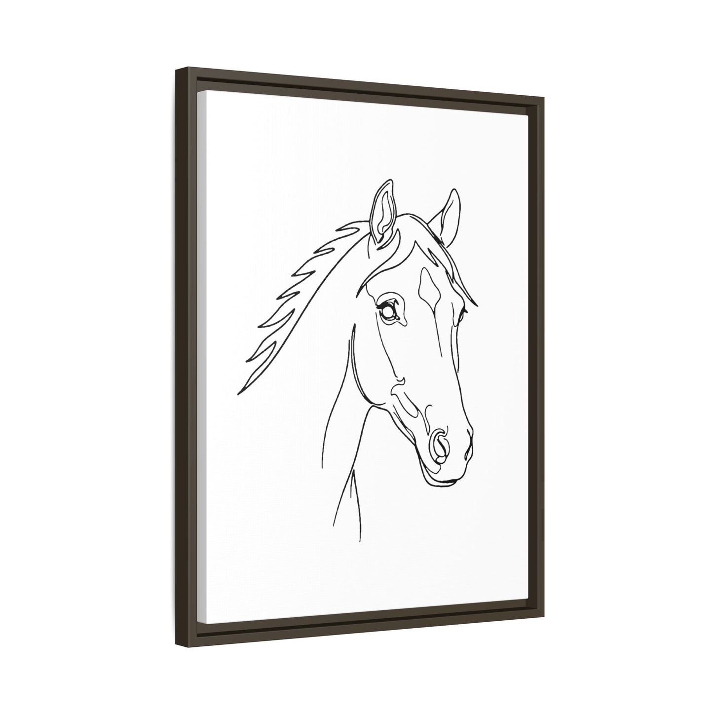 Horse Portrait Sketch - Framed Canvas