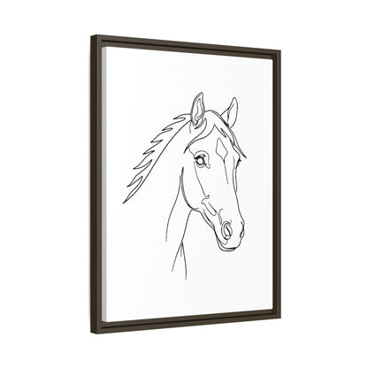 Horse Portrait Sketch - Framed Canvas