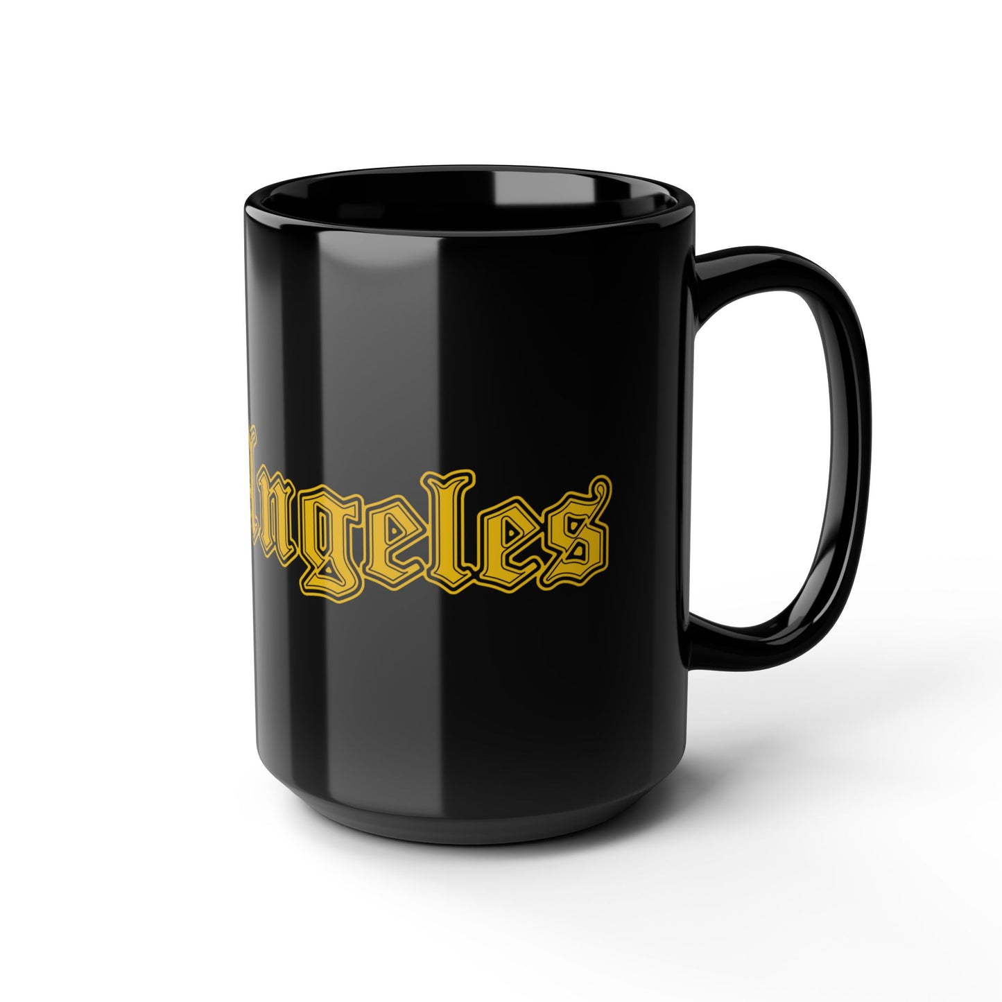 Los Angeles Black Mug - Bold Design, Coffee Lover Gift, Tea Cup, Birthday Present, Urban Home Decor - Golden Edition