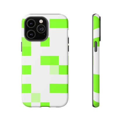 Lime Green Pixel Grid - Phone Case
