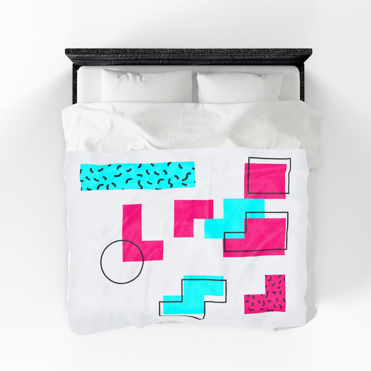 Retro Geometric Vibes - Plush Blanket