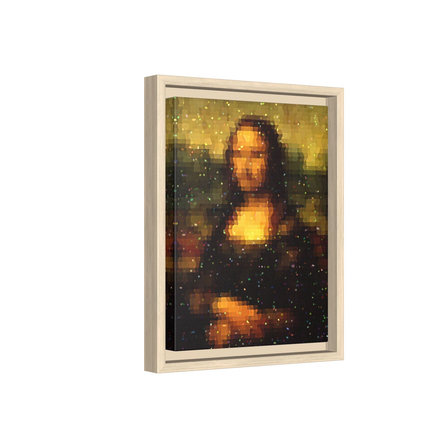 Pixel Muse — Silent Smile - Framed Canvas