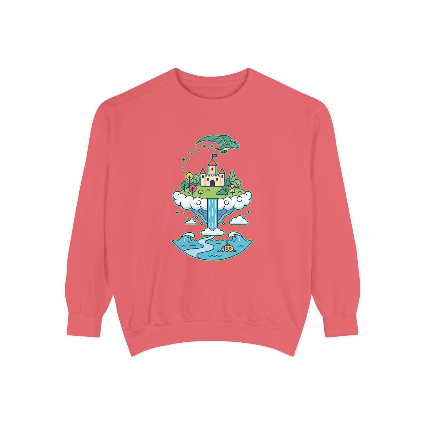Floating Castle Dragon - Magical Fantasy Island - Sweatshirt