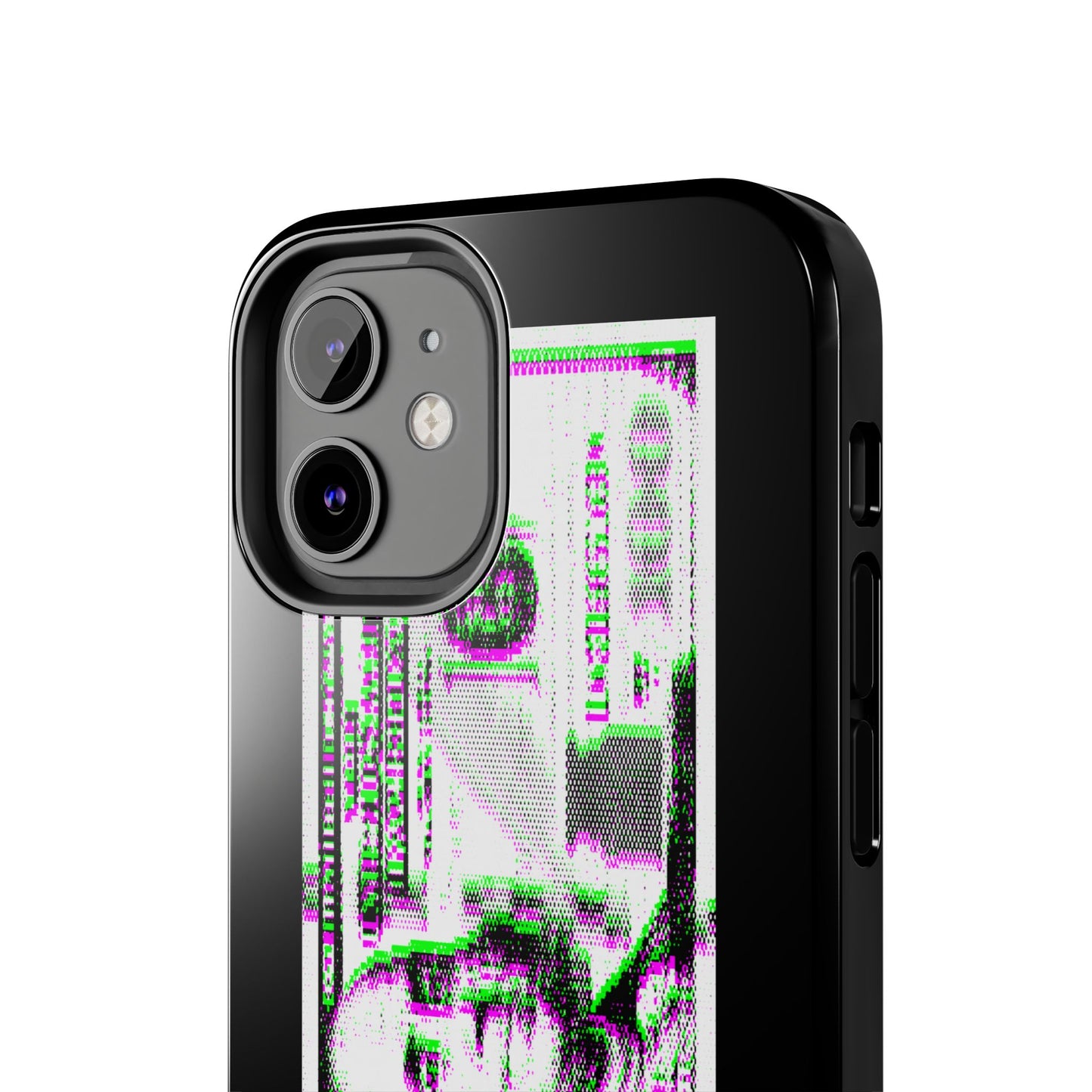 100 Dollars Bill - Green/Magenta Glitch - Phone Case