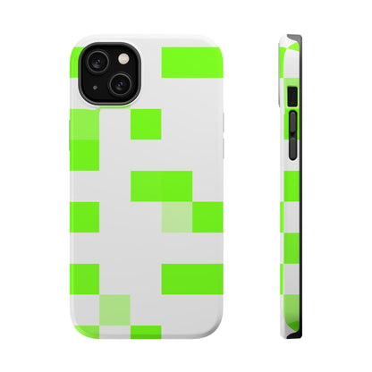 Lime Green Pixel Grid - Magnetic Phone Case