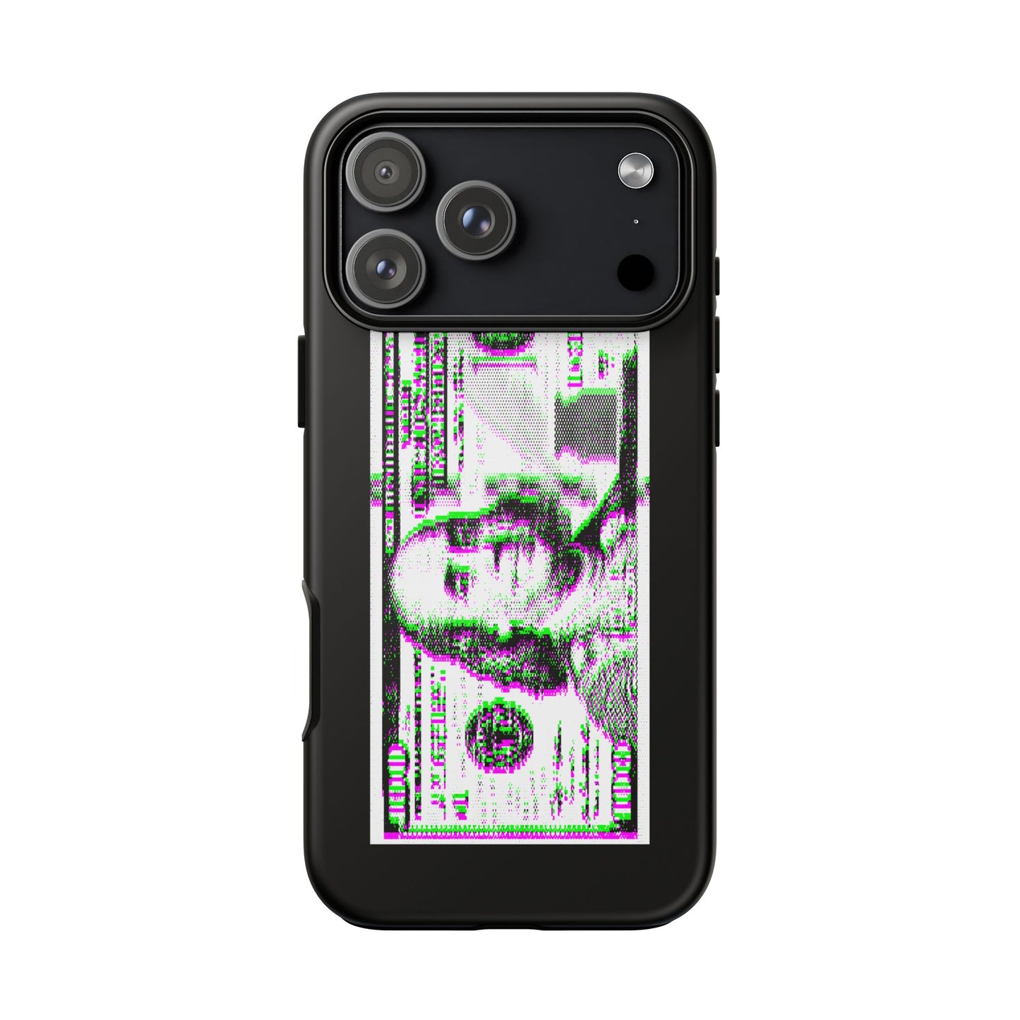 100 Dollars Bill - Green/Magenta Glitch - Phone Case