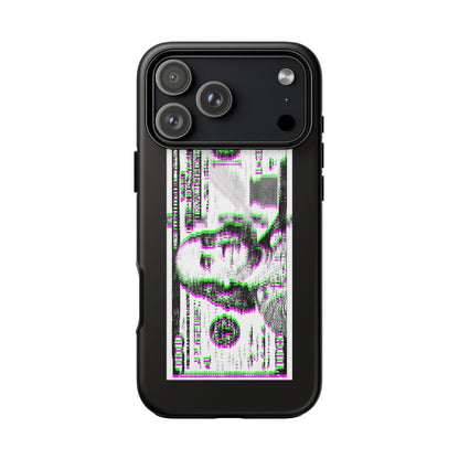 100 Dollars Bill - Green/Magenta Glitch - Phone Case
