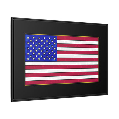 New Glory American Flag (Gold Edge Edition) - Framed Canvas