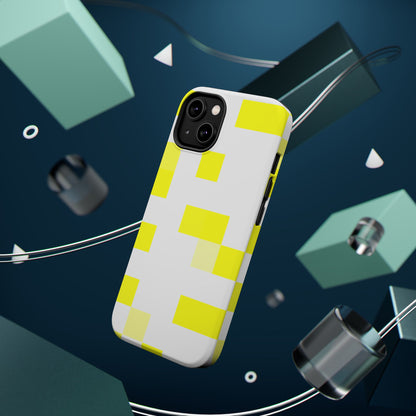 Yellow Pixel Grid -  Magnetic Phone Case