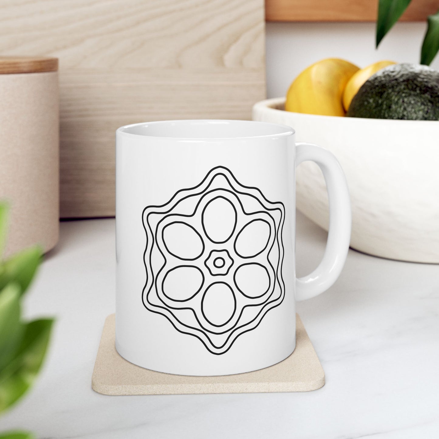 Elegant Monochrome Ceramic Mug, Modern Coffee Cup, Minimalist Tea Mug, Perfect Gift for Housewarmings, Birthdays, or Holidays