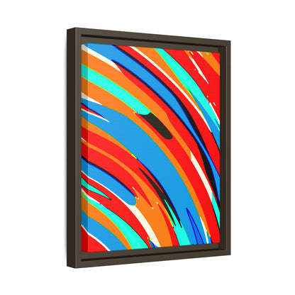 Abstract Rainbow Swirl Arc - Framed Canvas