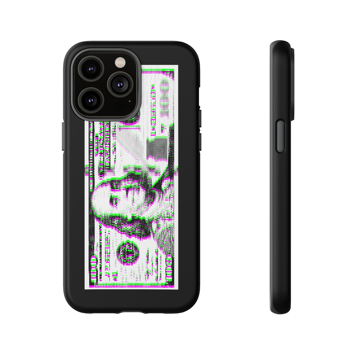 100 Dollars Bill - Green/Magenta Glitch - Phone Case