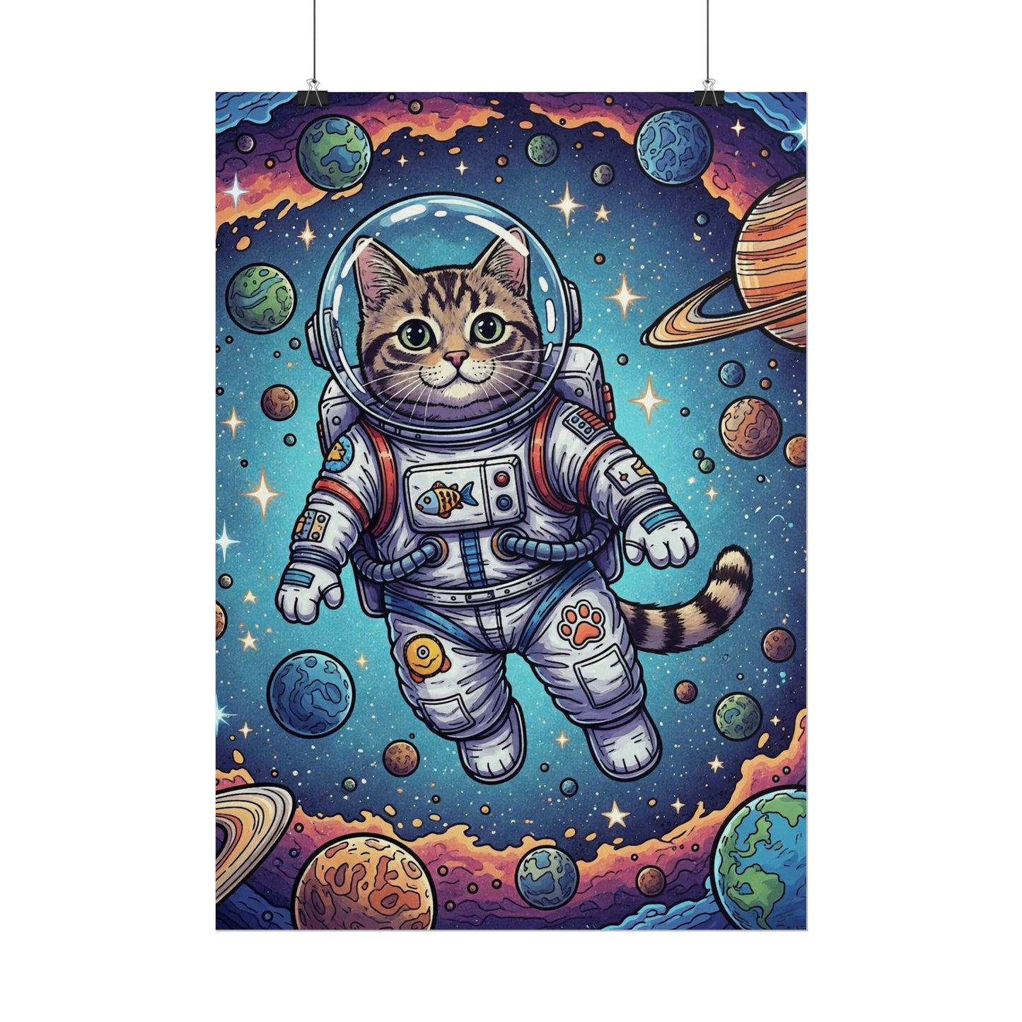 Astronaut Cat - Rolled Poster