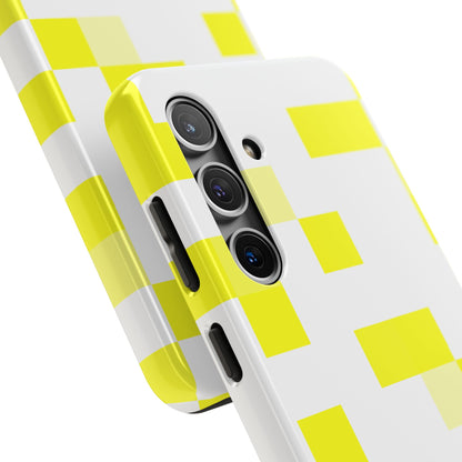 Yellow Pixel Grid -  Phone Case