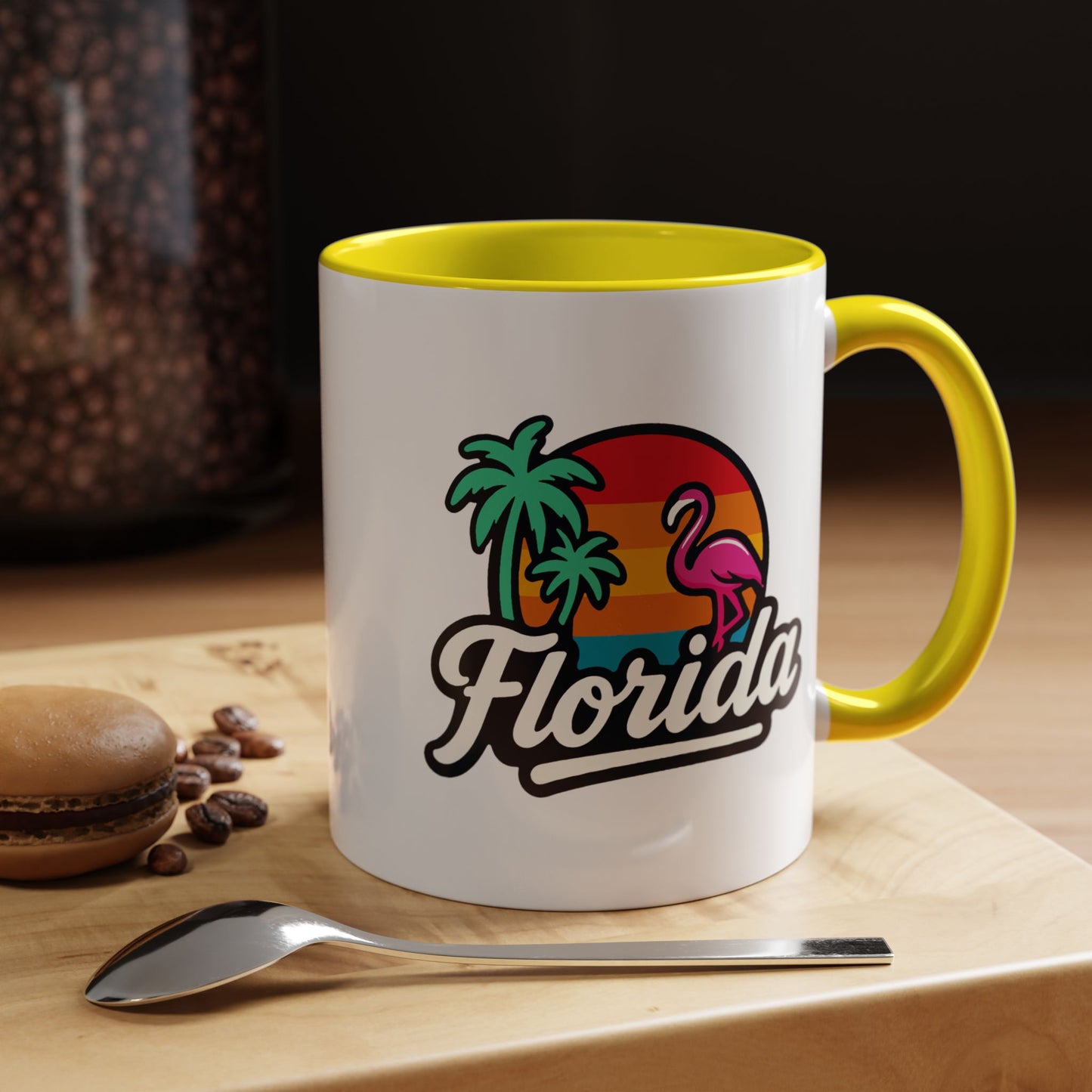 Florida Sunset Palm - Color Accent Mug