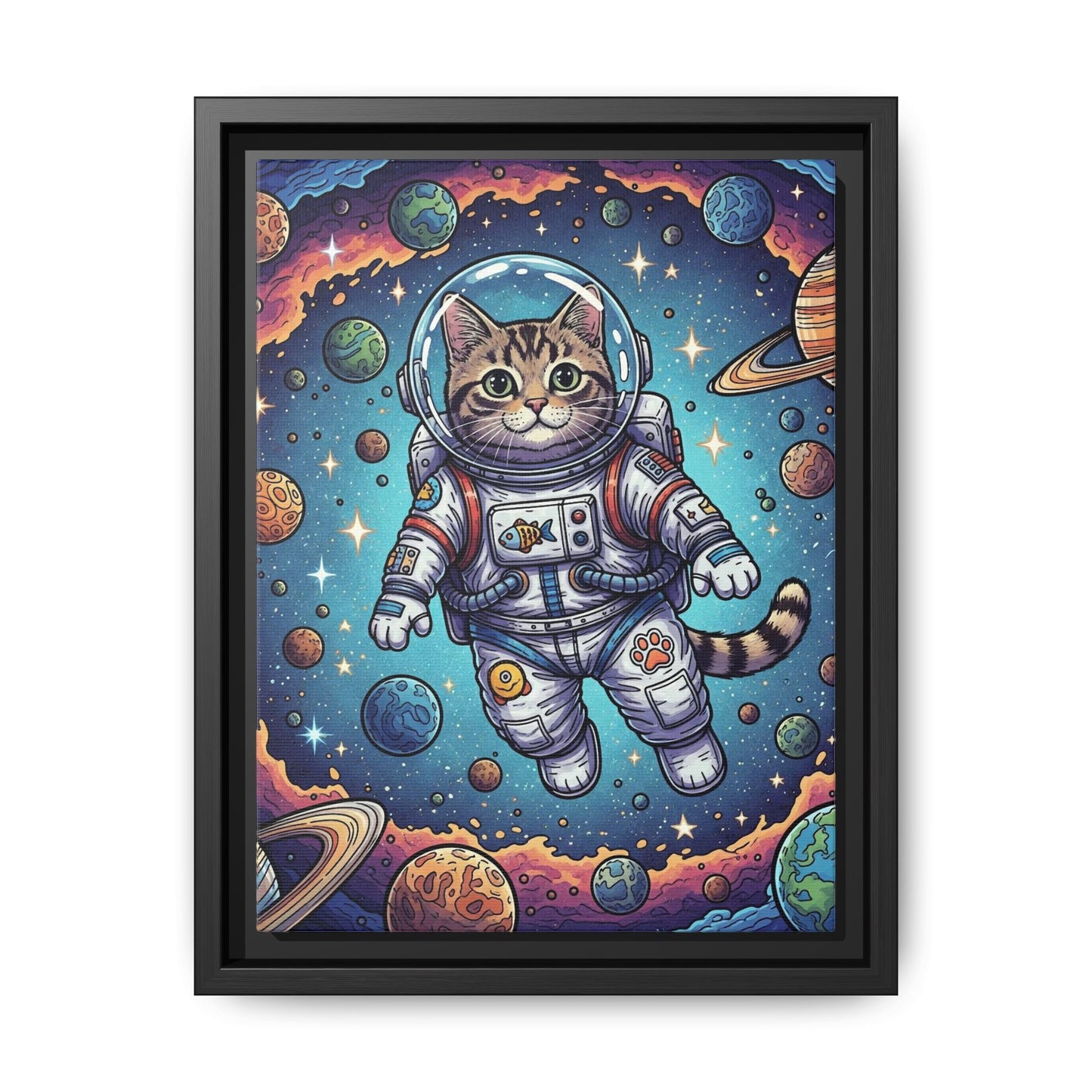 Astronaut Cat - Framed Canvas