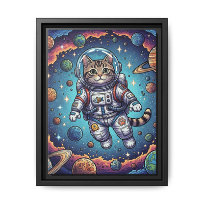 Astronaut Cat - Framed Canvas