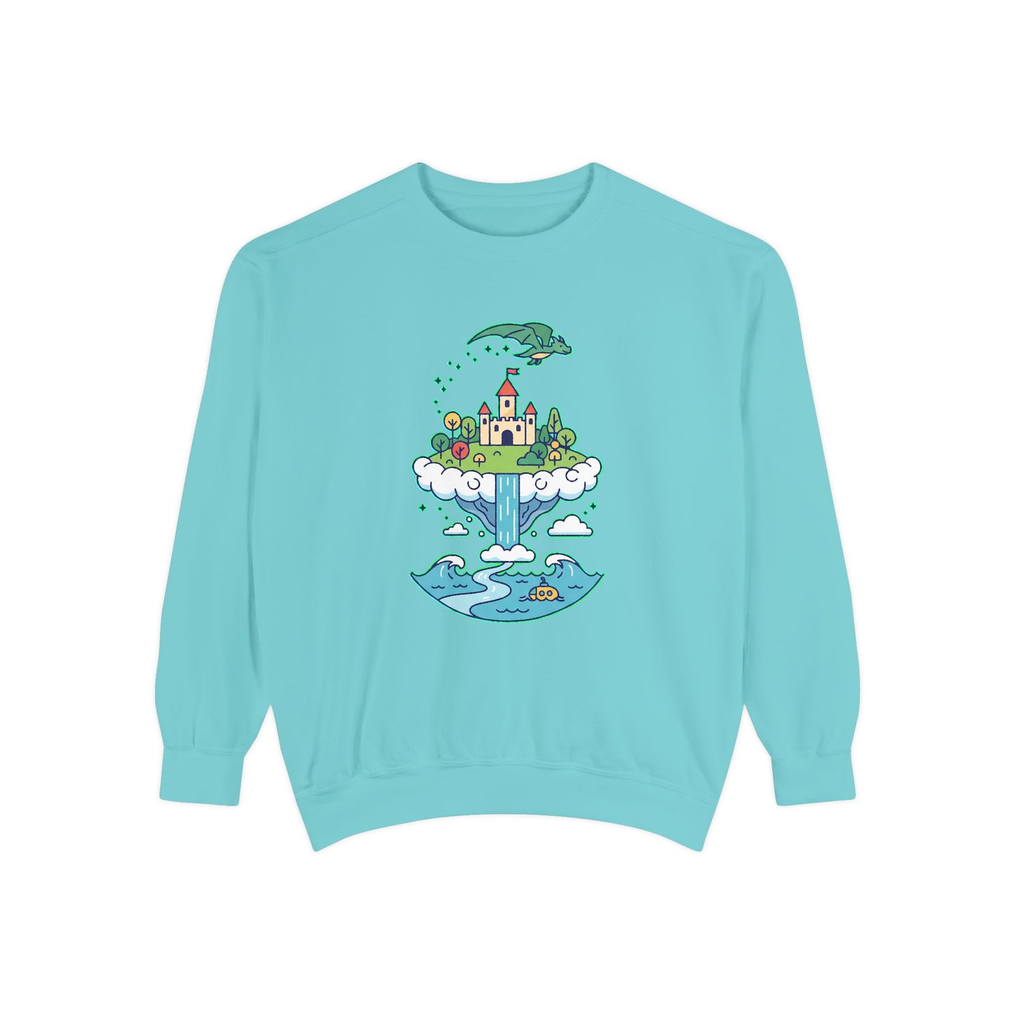 Floating Castle Dragon - Magical Fantasy Island - Sweatshirt