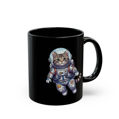 Astronaut Cat - Black Mug