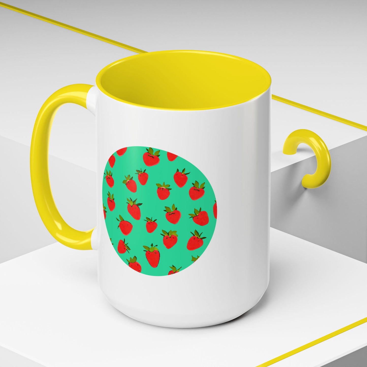 Strawberry Pattern - Color Accent Mug