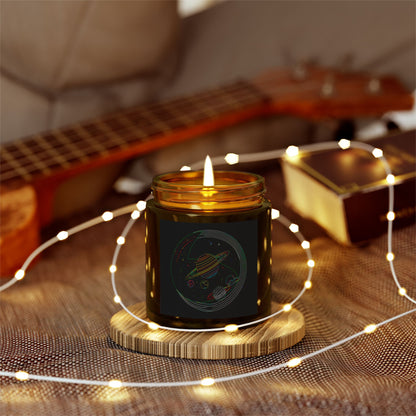 Galactic Scented Candles, Cosmic Coconut Apricot Wax, Space Candle Gift, Planets Decor, Aromatherapy Candle
