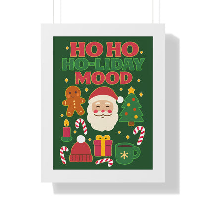 Festive Holiday Poster Print, Cheerful Wall Art for Christmas, Santa Decor, Ho Ho Ho Seasonal Gift, Holiday Mood Wall Art