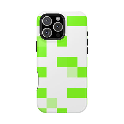 Lime Green Pixel Grid - Magnetic Phone Case