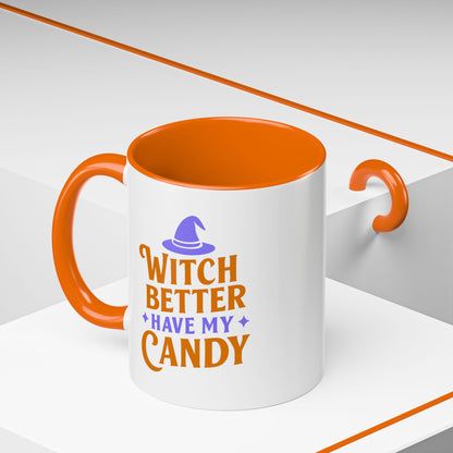 Witch-Themed Coffee Mug, Halloween decor, Gift for witches, Candy lover's mug, Spooky season drinkware, 11oz, 15oz options