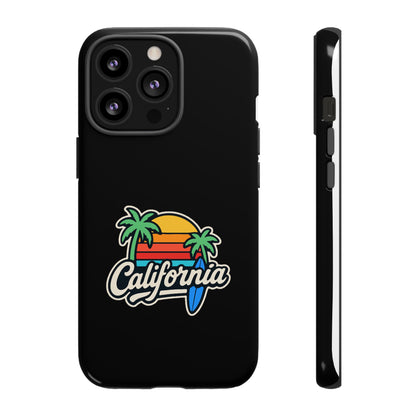 California Sunset Phone Case, Tropical Cell Phone Cover, Beach Lover Gift, Summer Vibes Accessory, Surfing Decor, Personalized Case