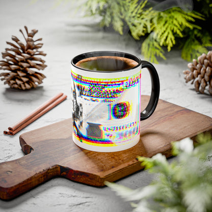 100 Dollars Bill - Neon Color Explosion - Color Accent Mug