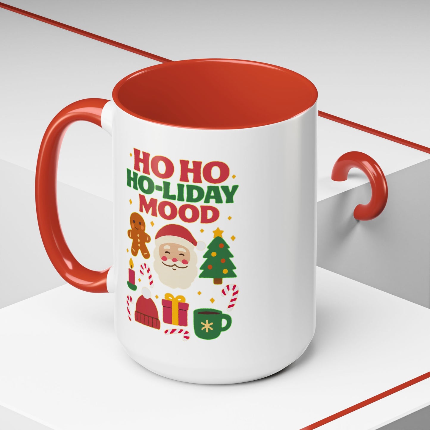 Ho Ho Ho-liday Mood - Color Accent Mug
