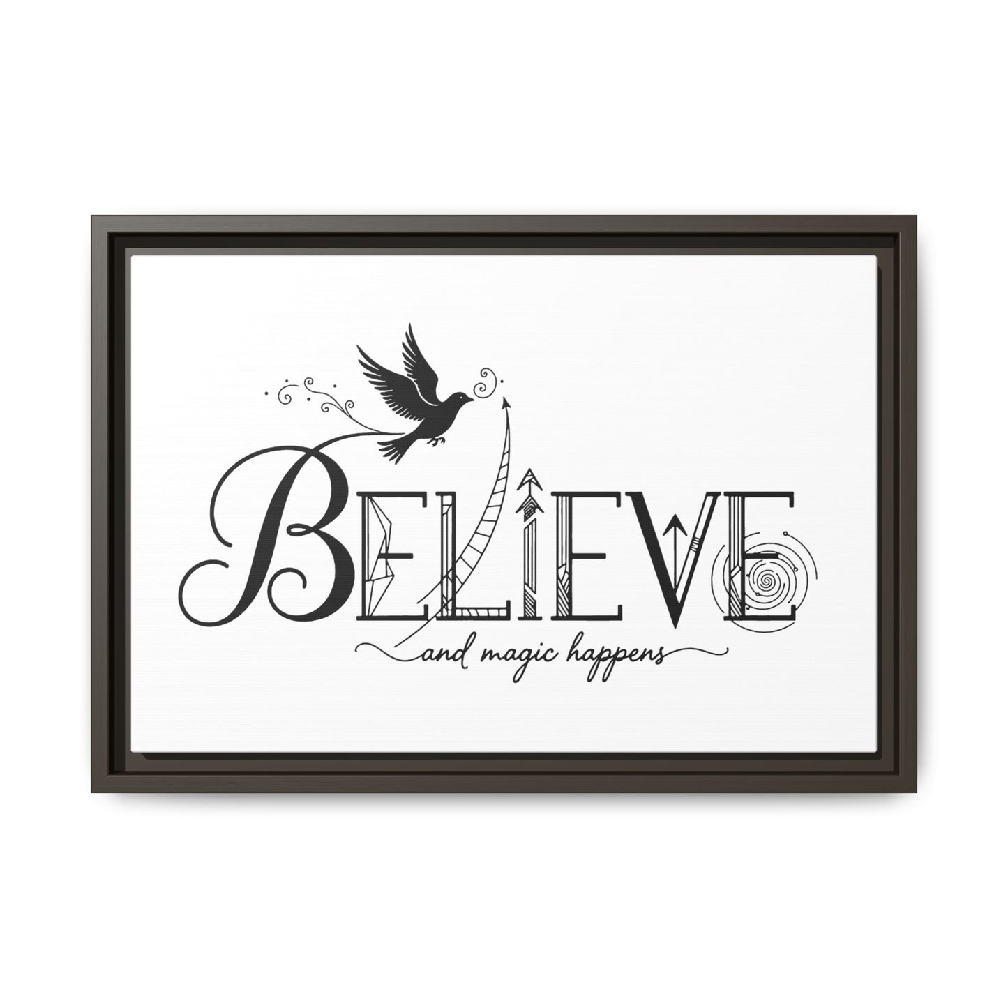 Believe and Magic Happens - Framed Canvas