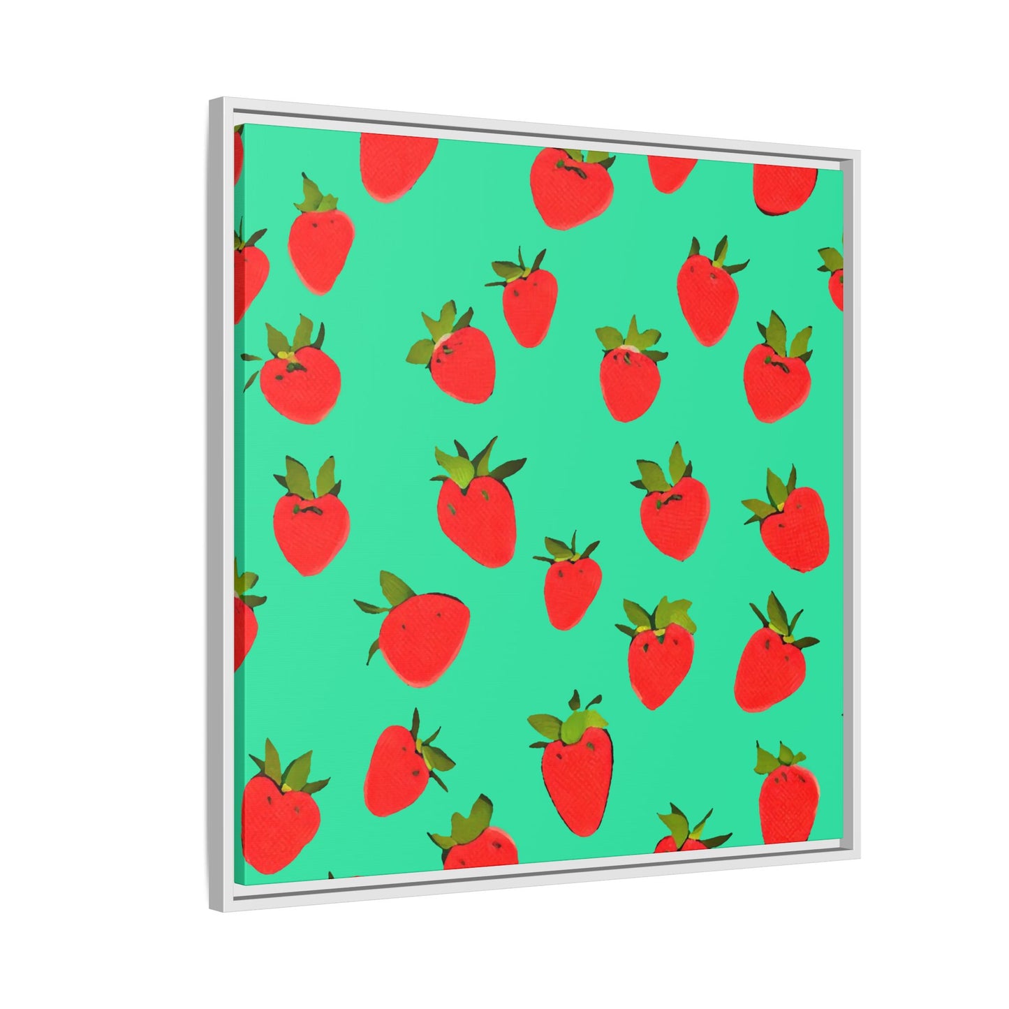 Strawberry Pattern - Framed Canvas