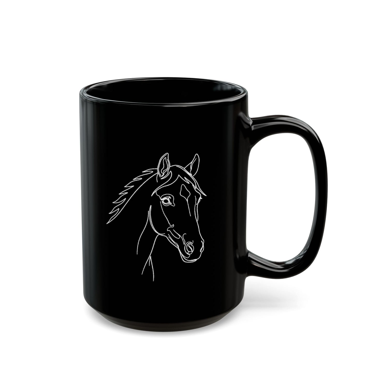 Horse Portrait Sketch - Black Mug
