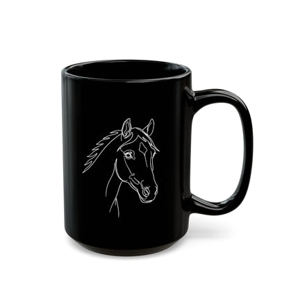 Horse Portrait Sketch - Black Mug