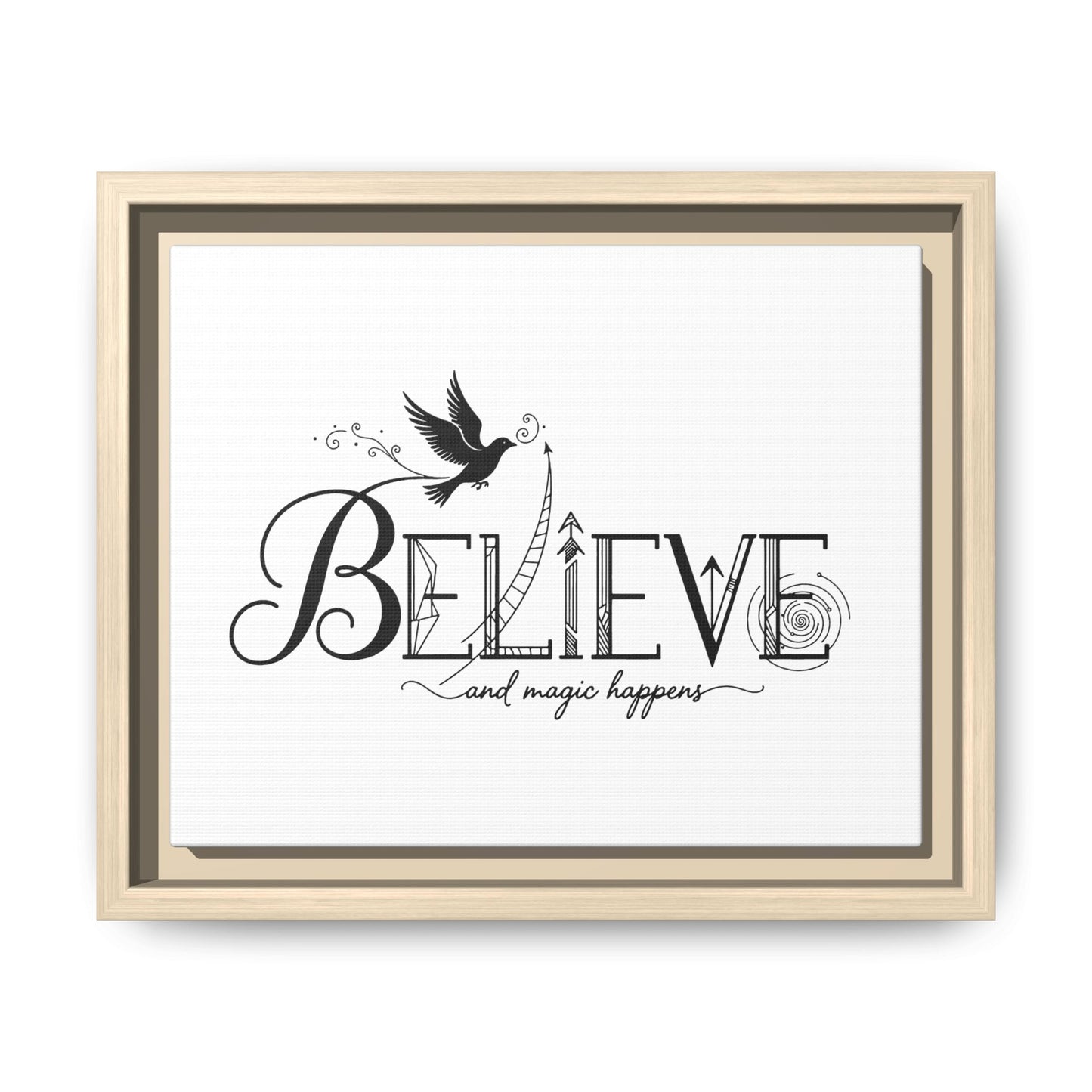 Believe and Magic Happens - Framed Canvas