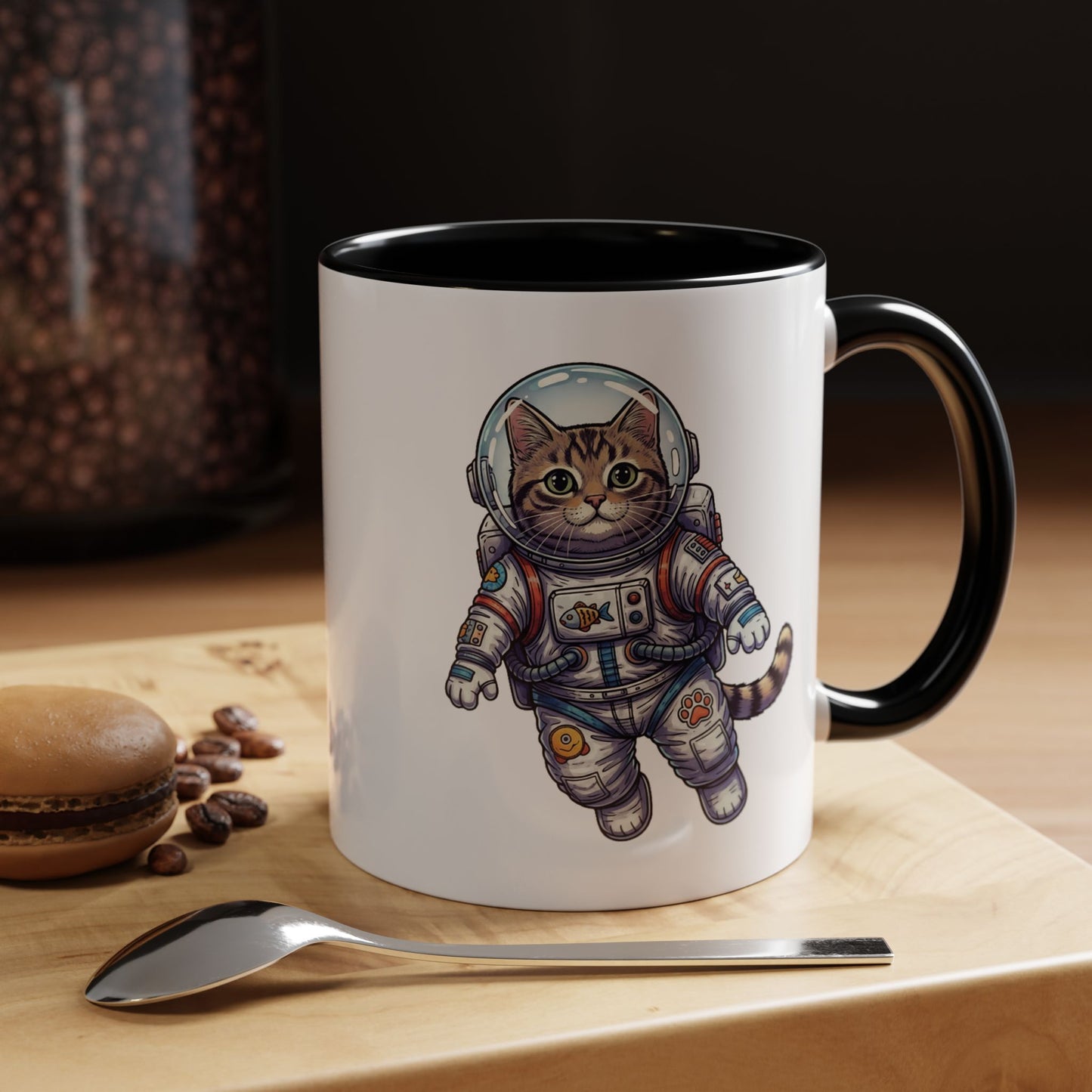Astronaut Cat - Color Accent Mug